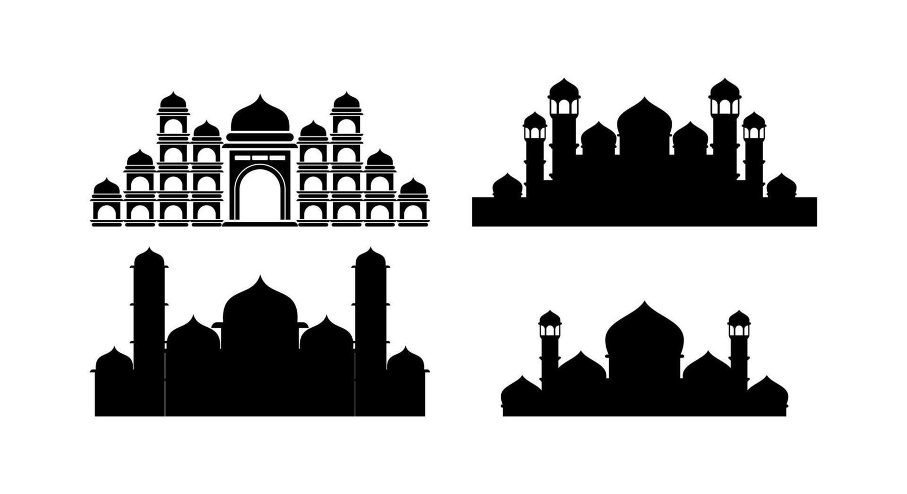 Islamic Mosque silhouette  vector illustration collection