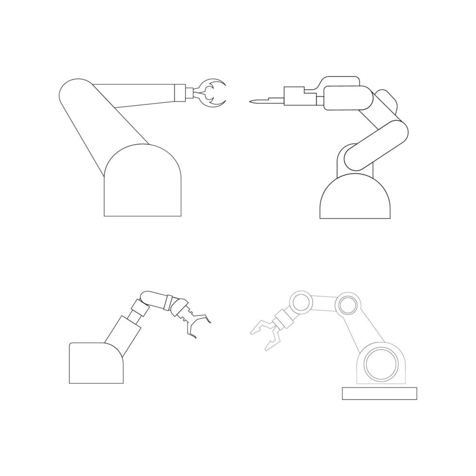 industrial robot icono vector