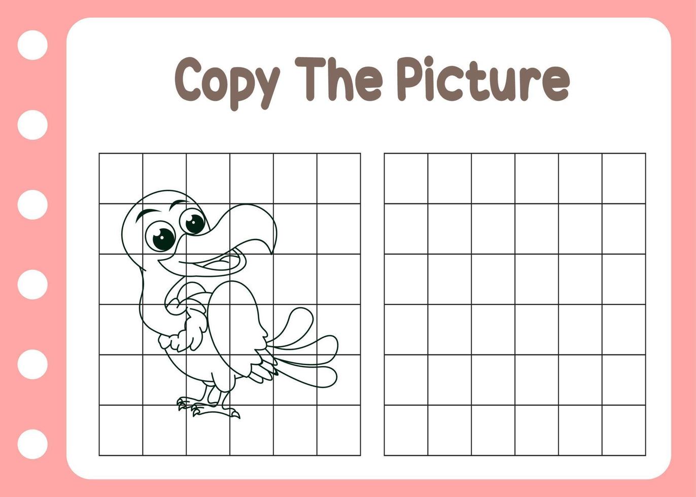 copy the picture of vulture learning  drawing for kids vector