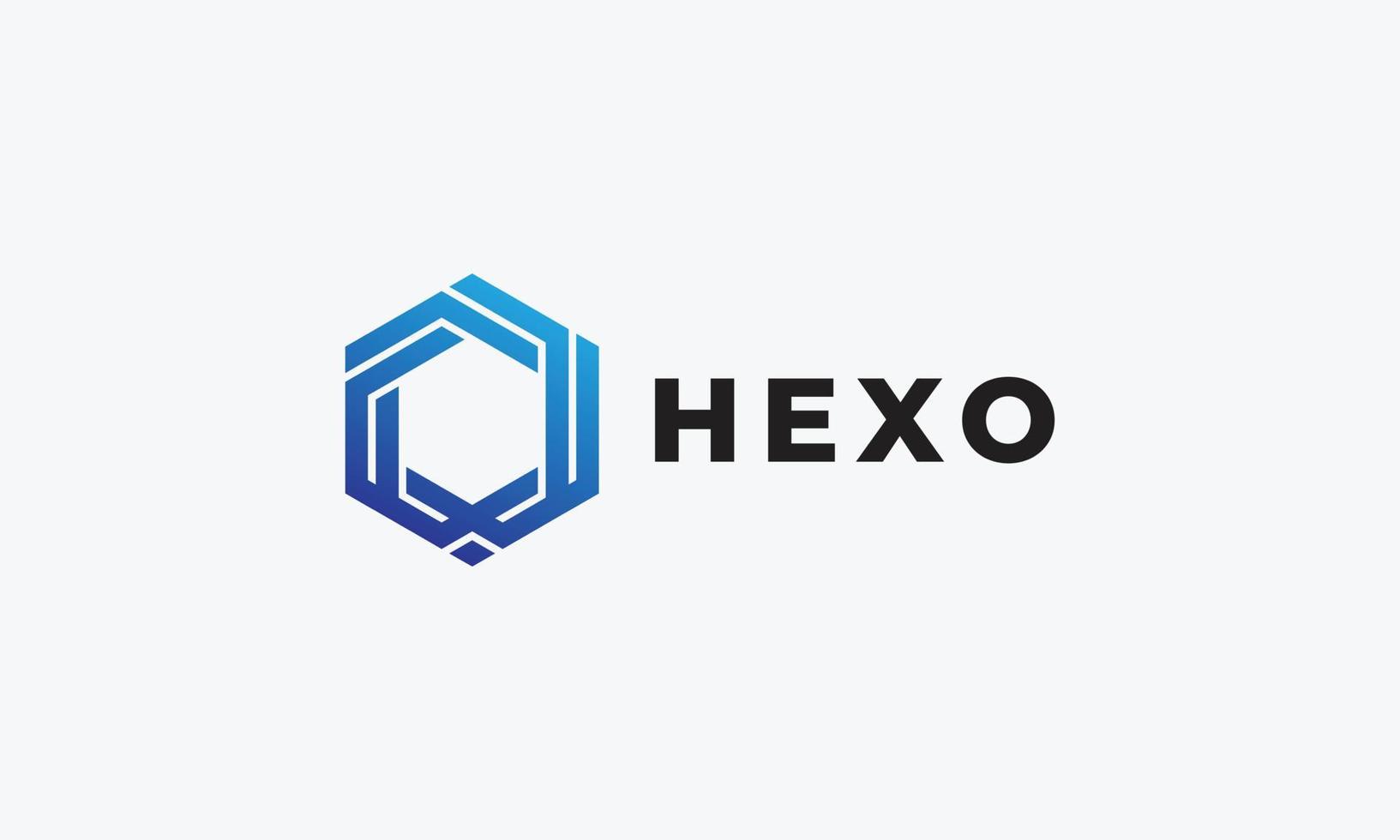 Logo vector hexagon blue color link connection minimalism concept network technology innovative