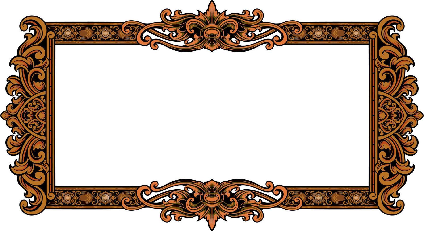 classic style frame vector design with fancy carved ornament