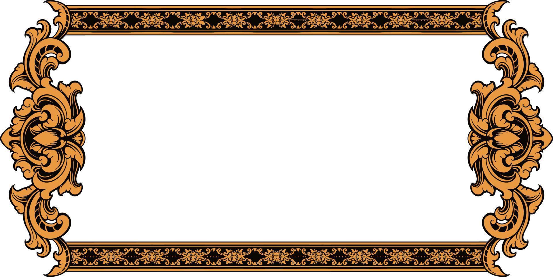 classic style frame vector design with fancy carved ornament