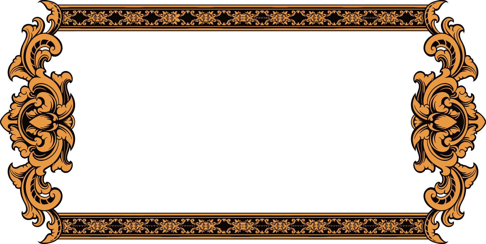 classic style frame vector design with fancy carved ornament