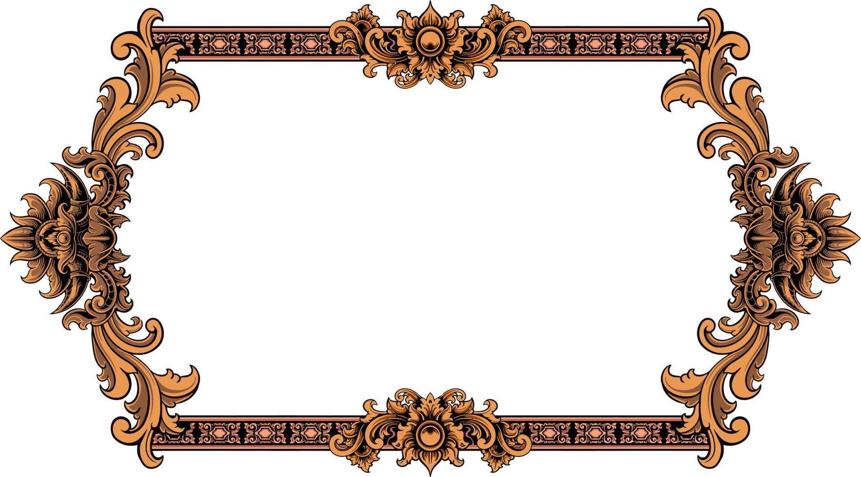 classic style frame vector design with fancy carved ornament