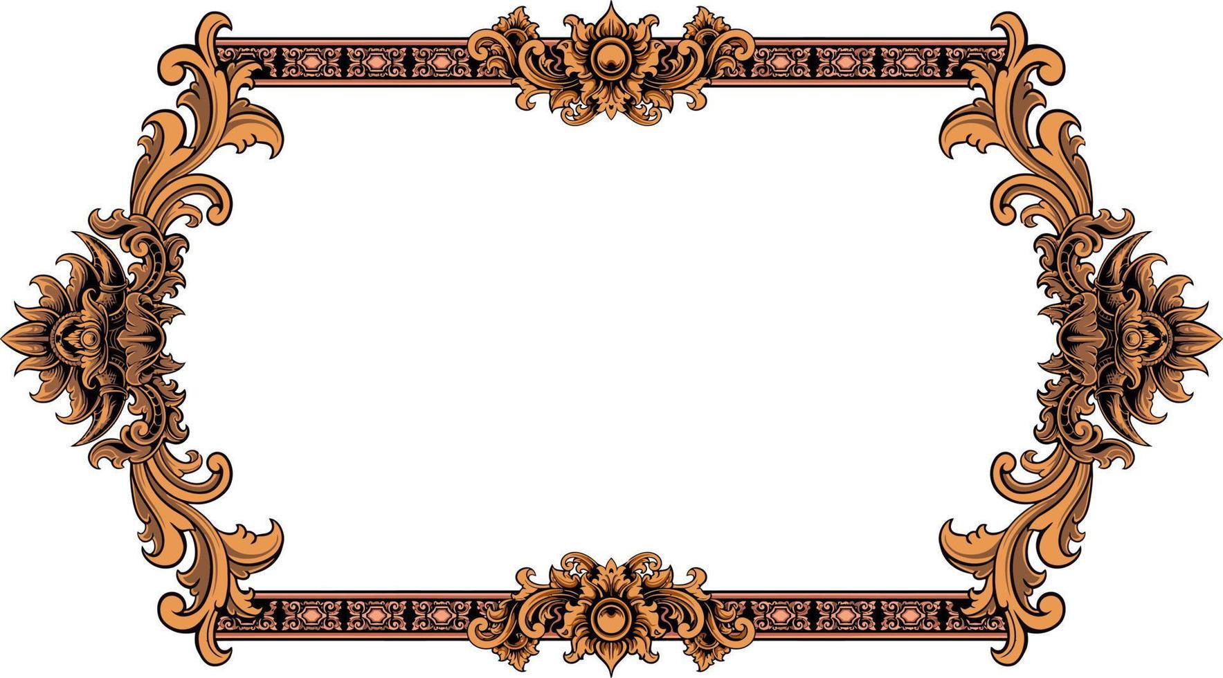 classic style frame vector design with fancy carved ornament