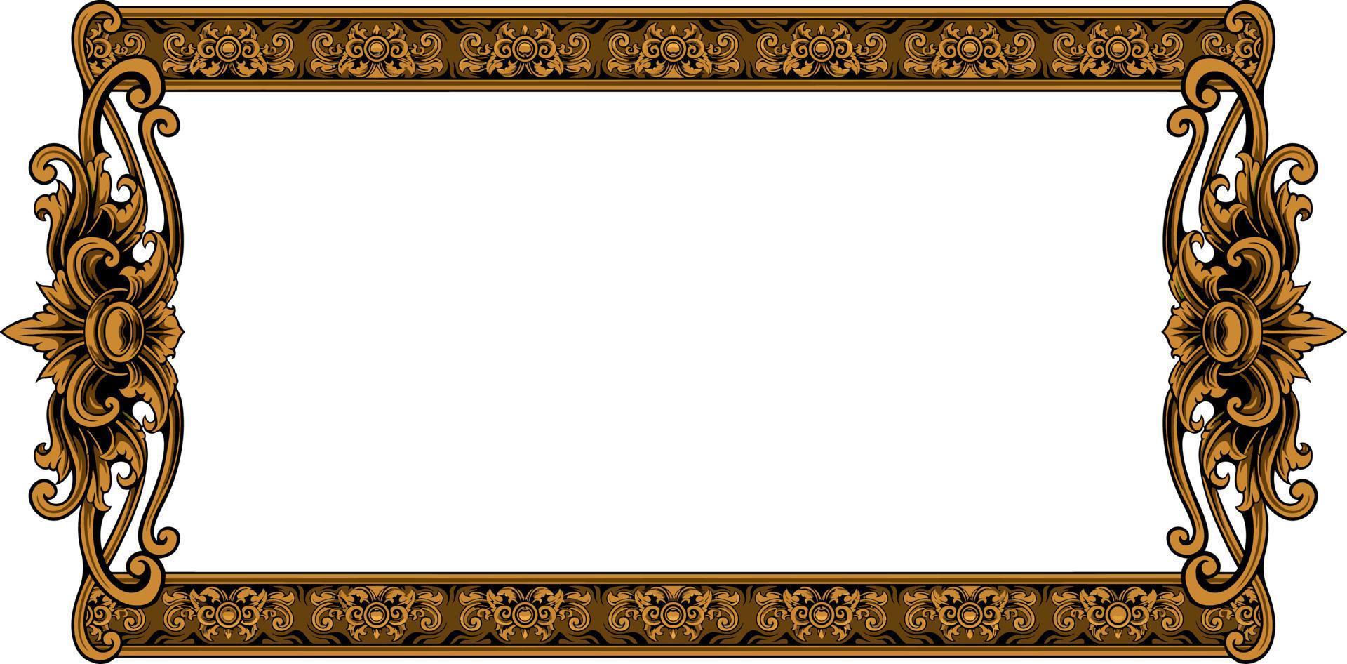 classic style frame vector design with fancy carved ornament