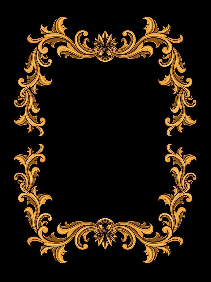 classic style frame vector design with fancy carved ornament