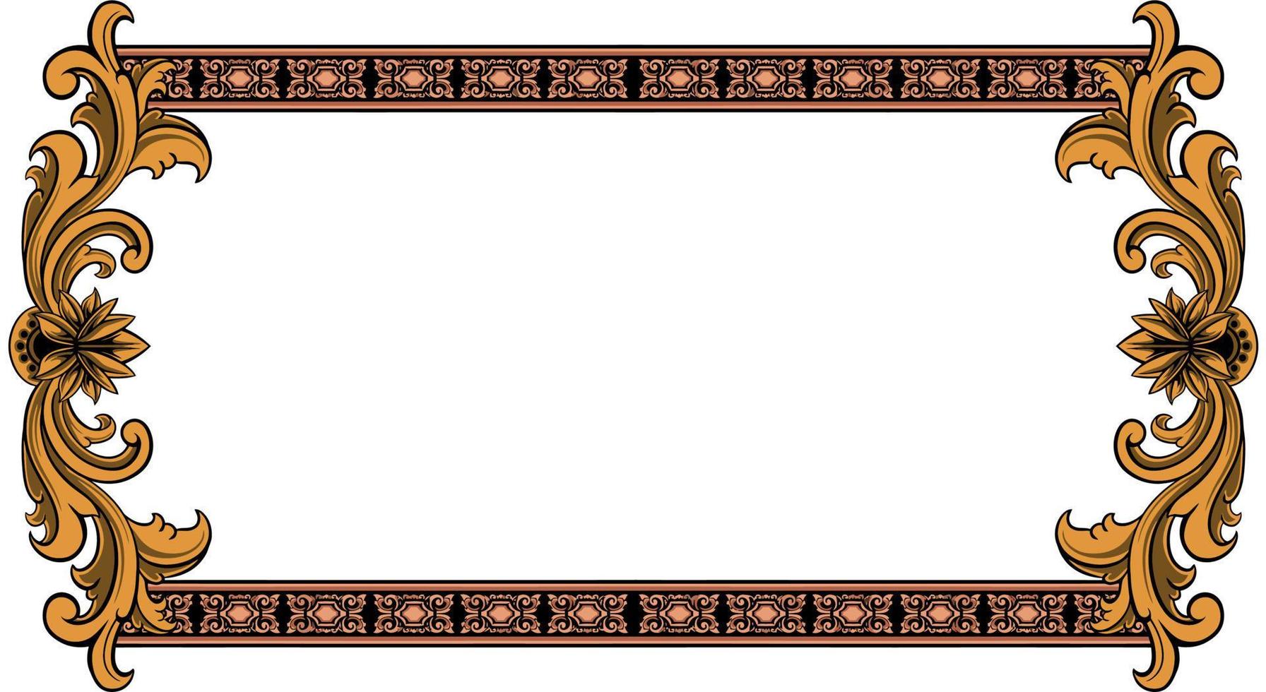 classic style frame vector design with fancy carved ornament