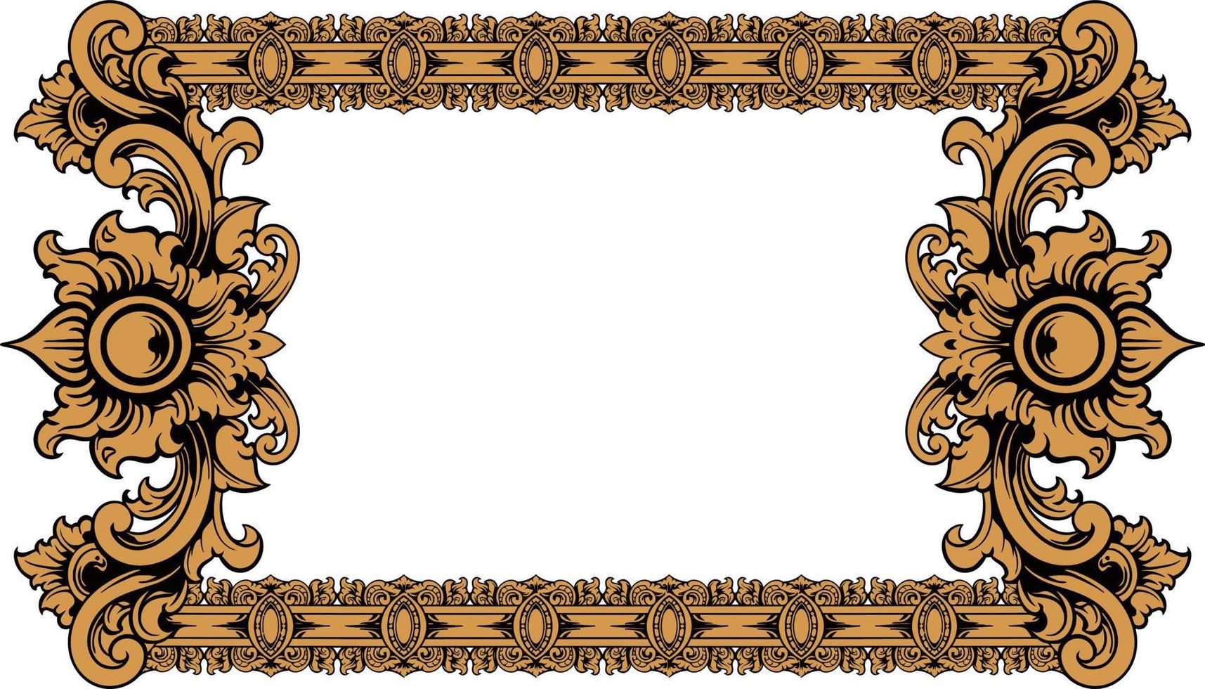 classic style frame vector design with fancy carved ornament