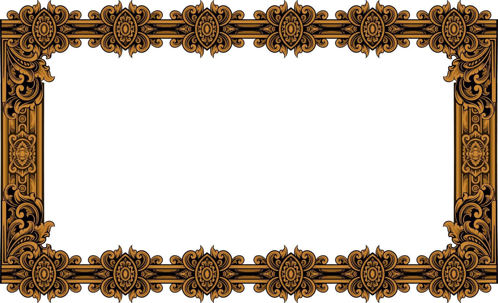 classic style frame vector design with fancy carved ornament