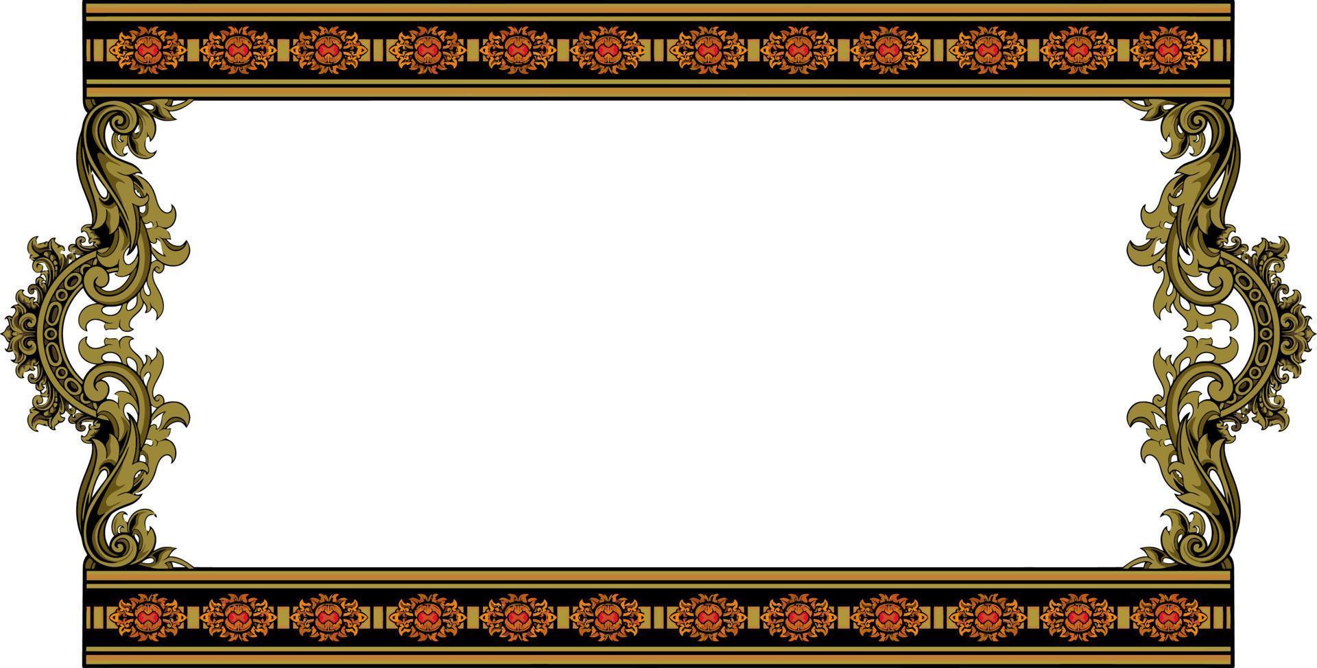 classic style frame vector design with fancy carved ornament