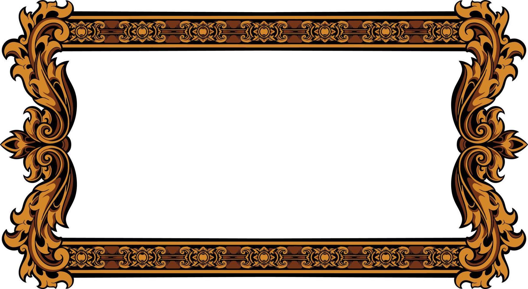 classic style frame vector design with fancy carved ornament