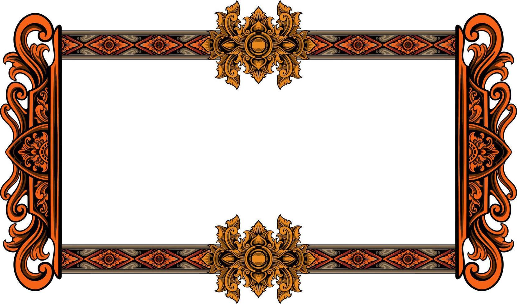 classic style frame vector design with fancy carved ornament