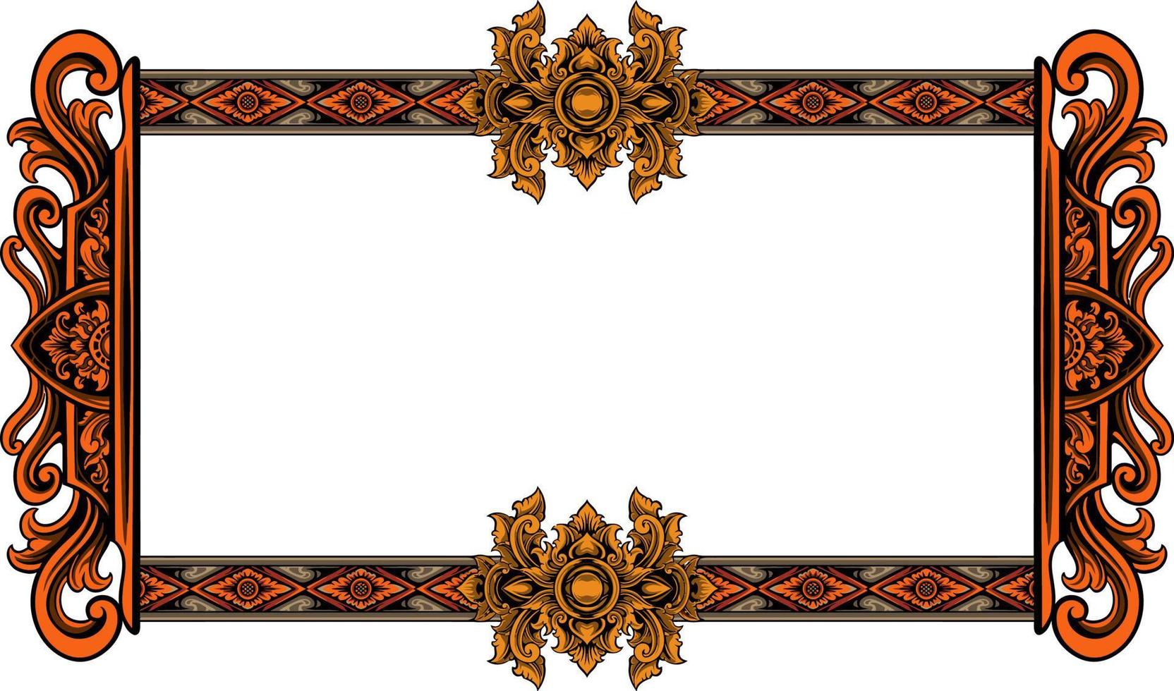 classic style frame vector design with fancy carved ornament