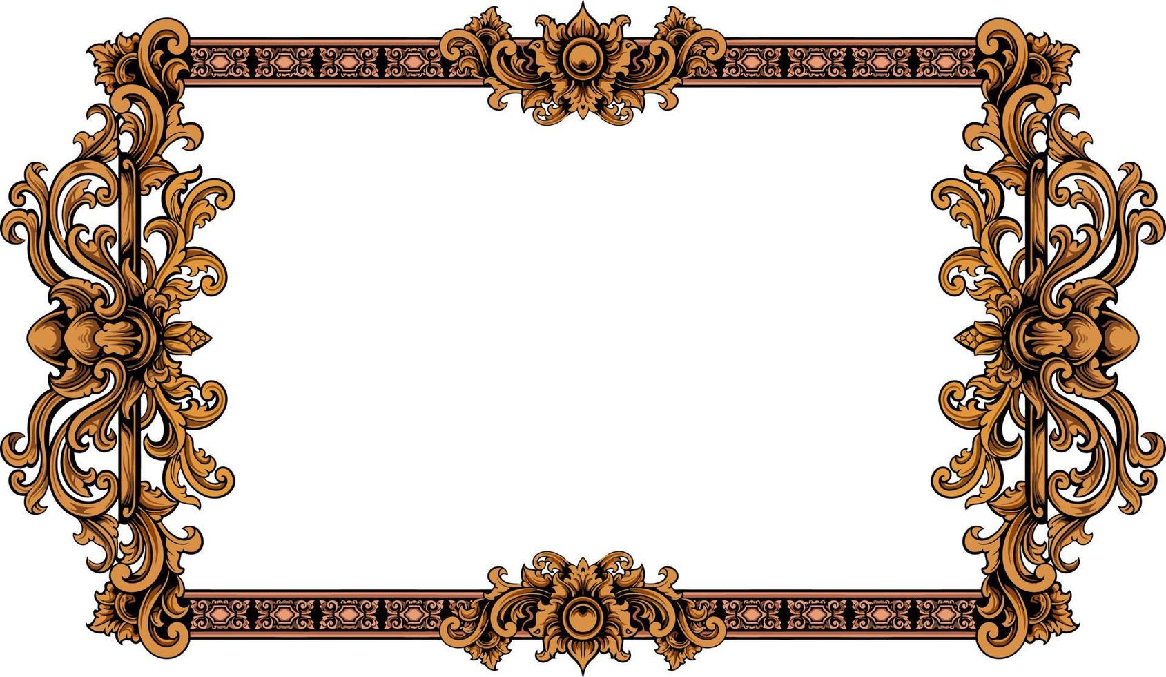 classic style frame vector design with fancy carved ornament