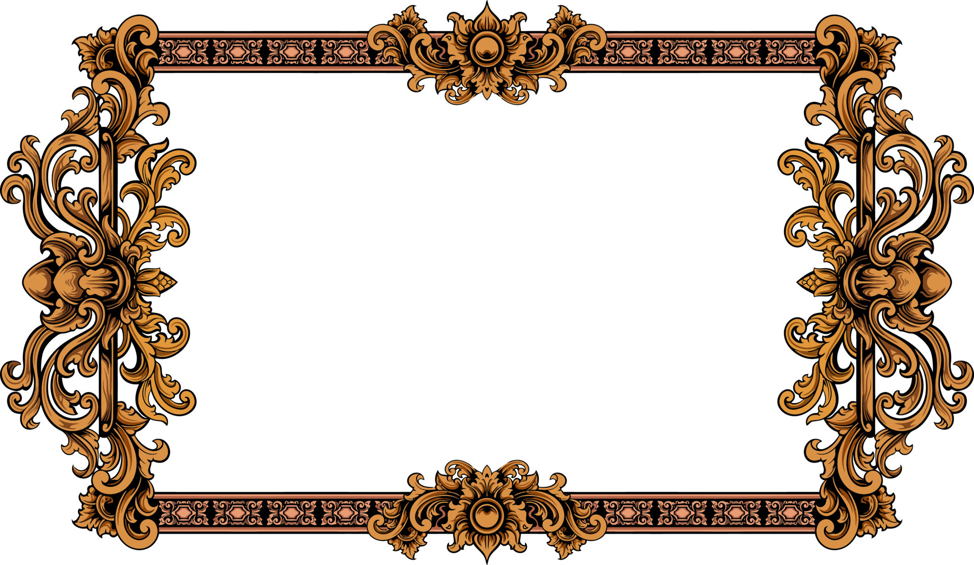 classic style frame vector design with fancy carved ornament 21958925