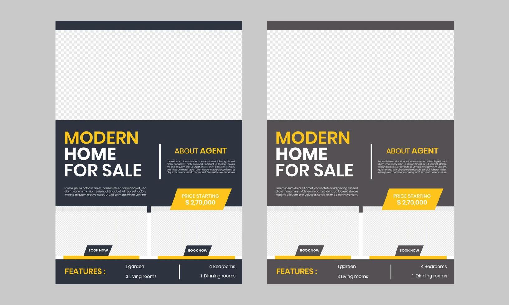 New home sale luxury print flyer and real estate one page handout commercial book marketing template vector