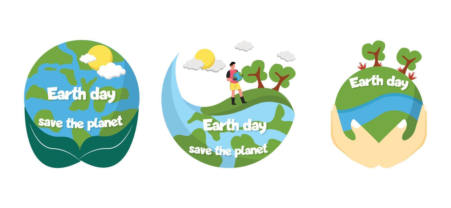 Flat Bundle Earth Day Design Illustration vector