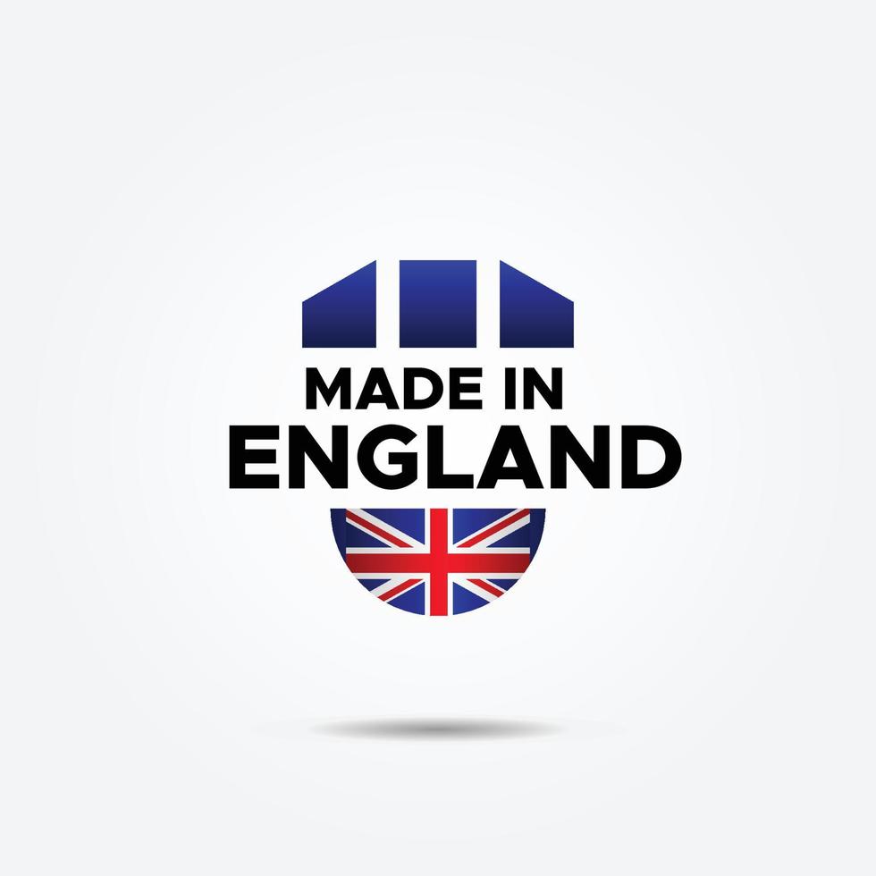 hecho en Inglaterra elegante etiqueta producto diseño vector