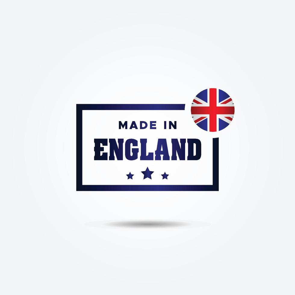 hecho en Inglaterra elegante etiqueta producto diseño vector