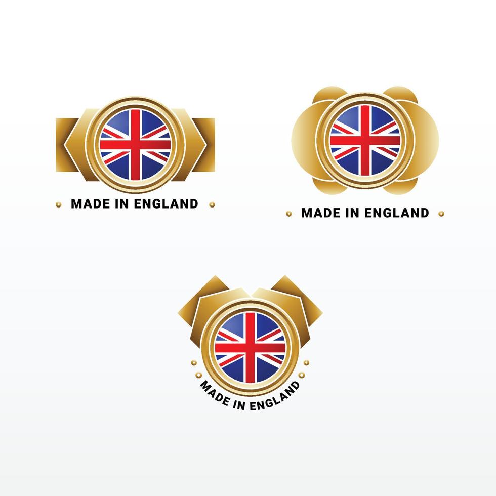 hecho en Inglaterra elegante etiqueta producto diseño vector