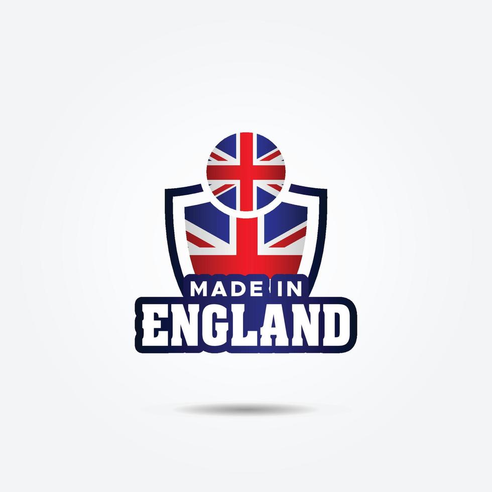 hecho en Inglaterra elegante etiqueta producto diseño vector