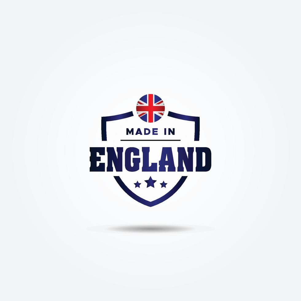 hecho en Inglaterra elegante etiqueta producto diseño vector