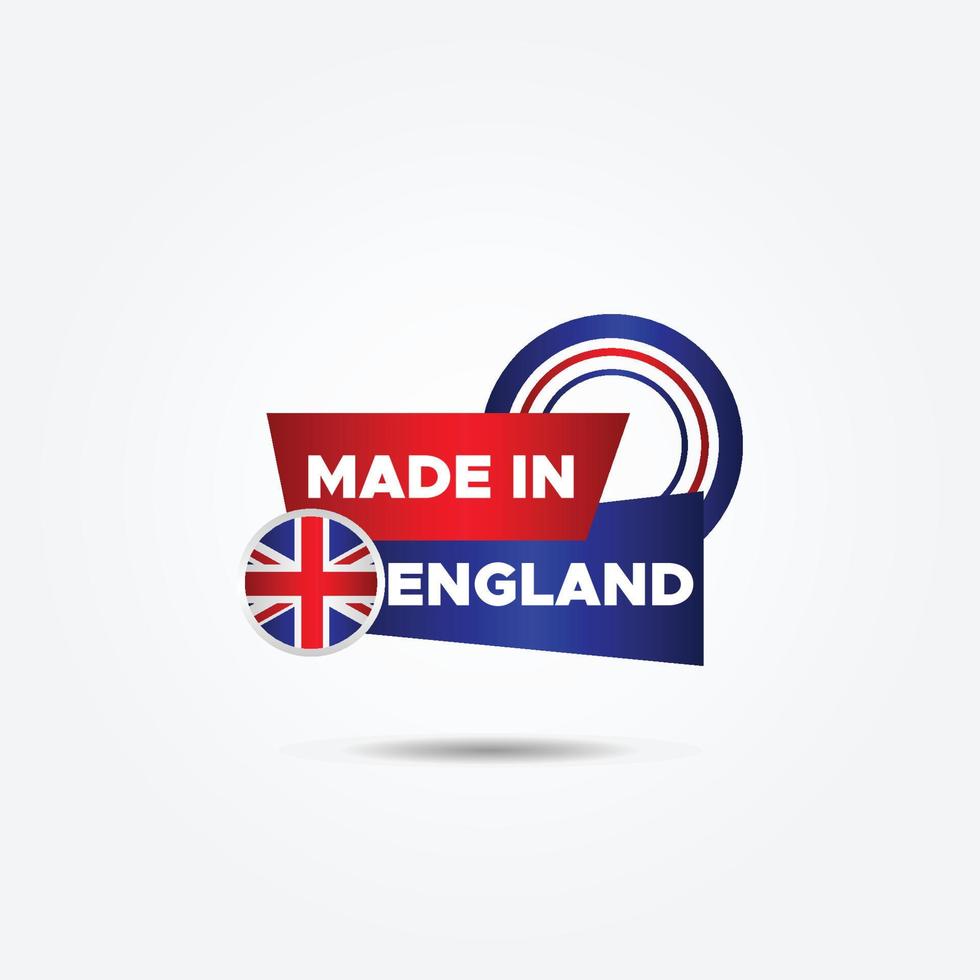 hecho en Inglaterra elegante etiqueta producto diseño vector