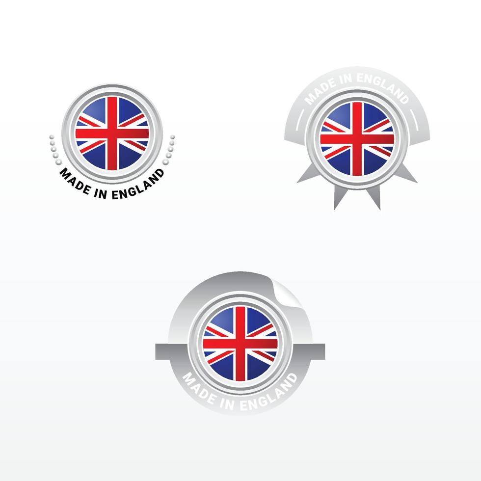 hecho en Inglaterra elegante etiqueta producto diseño vector