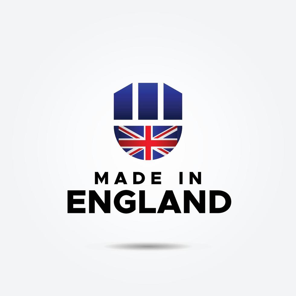 hecho en Inglaterra elegante etiqueta producto diseño vector