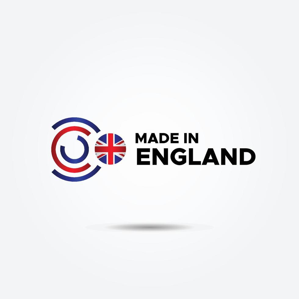 hecho en Inglaterra elegante etiqueta producto diseño vector