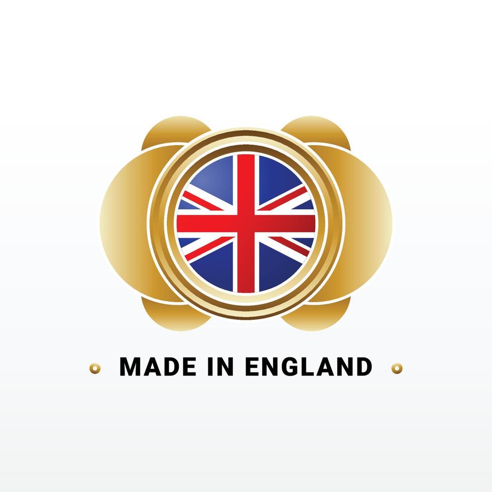 hecho en Inglaterra elegante etiqueta producto diseño vector