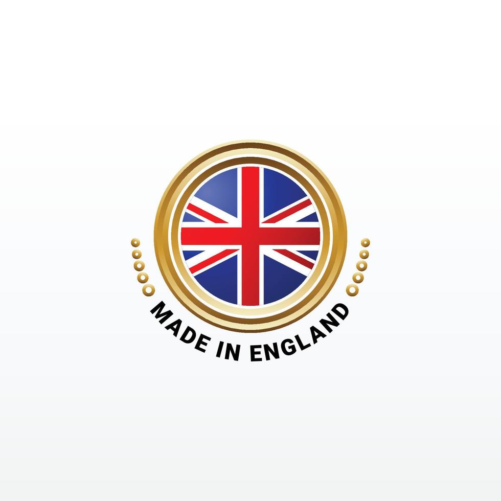 hecho en Inglaterra elegante etiqueta producto diseño vector