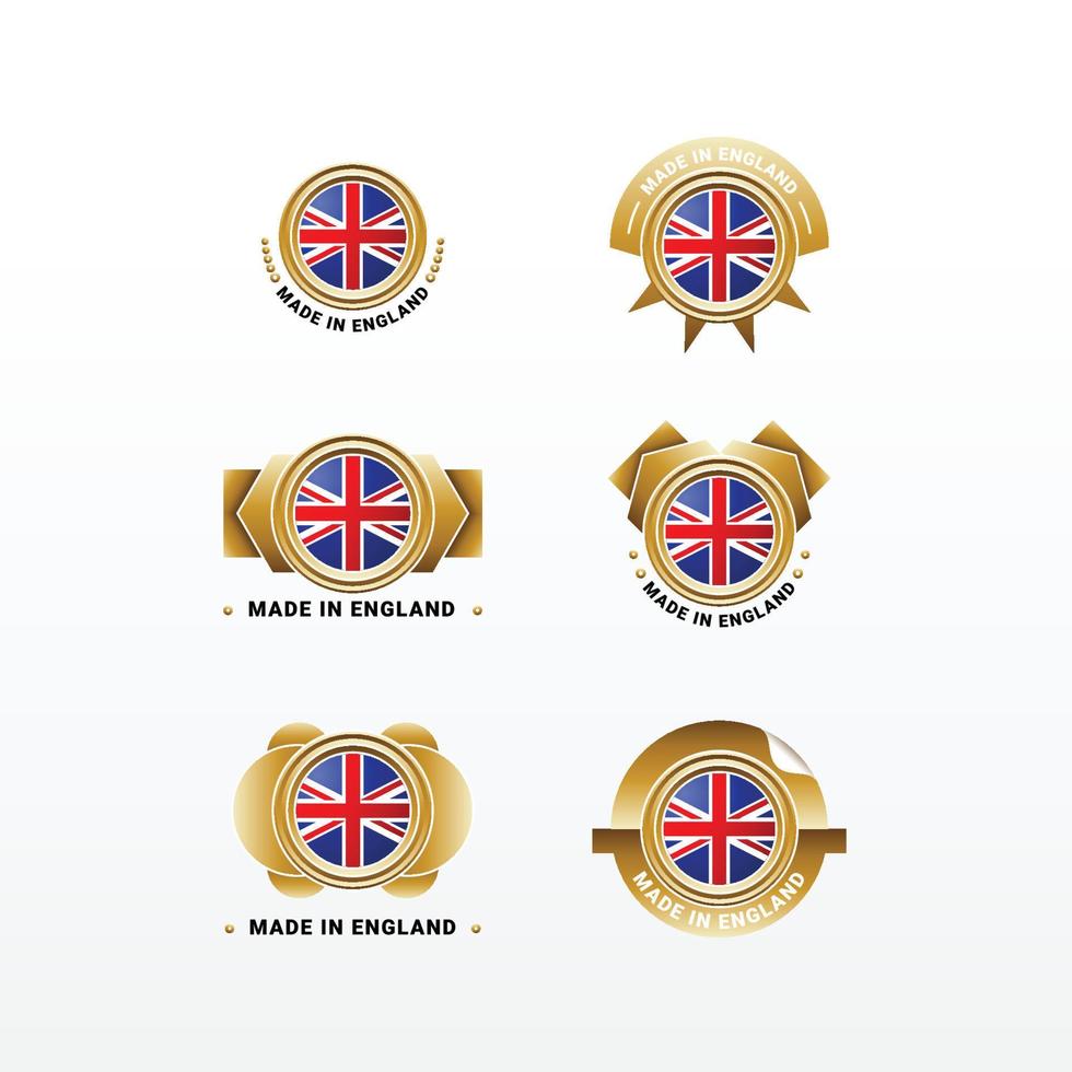 hecho en Inglaterra elegante etiqueta producto diseño vector