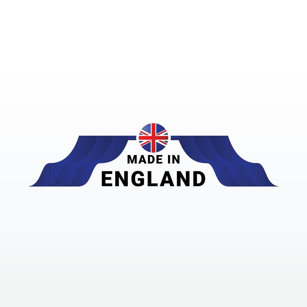 hecho en Inglaterra elegante etiqueta producto diseño vector