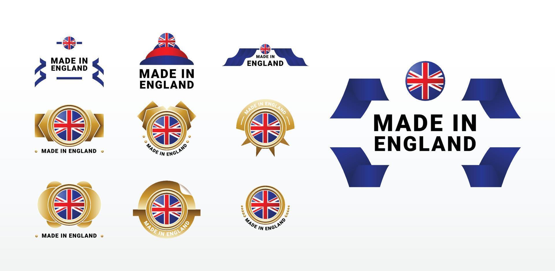 hecho en Inglaterra elegante etiqueta producto diseño vector