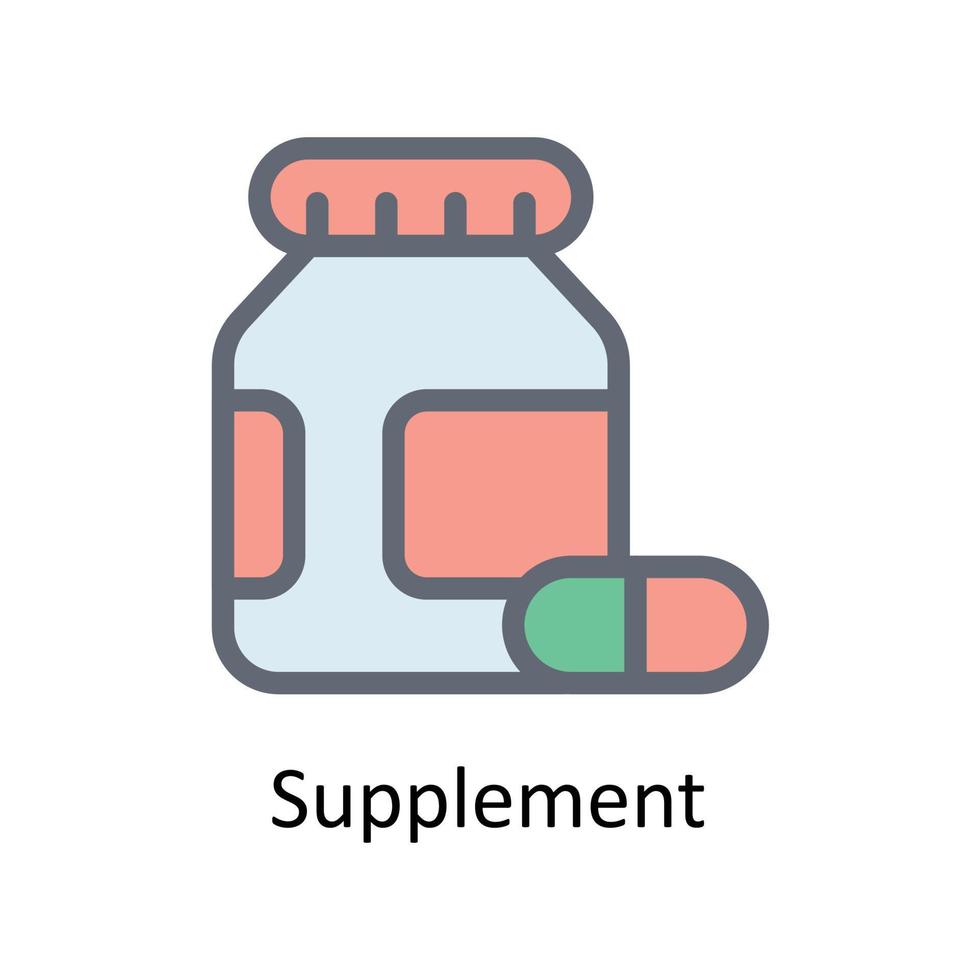 Supplement Vector Fill outline Icons. Simple stock illustration stock