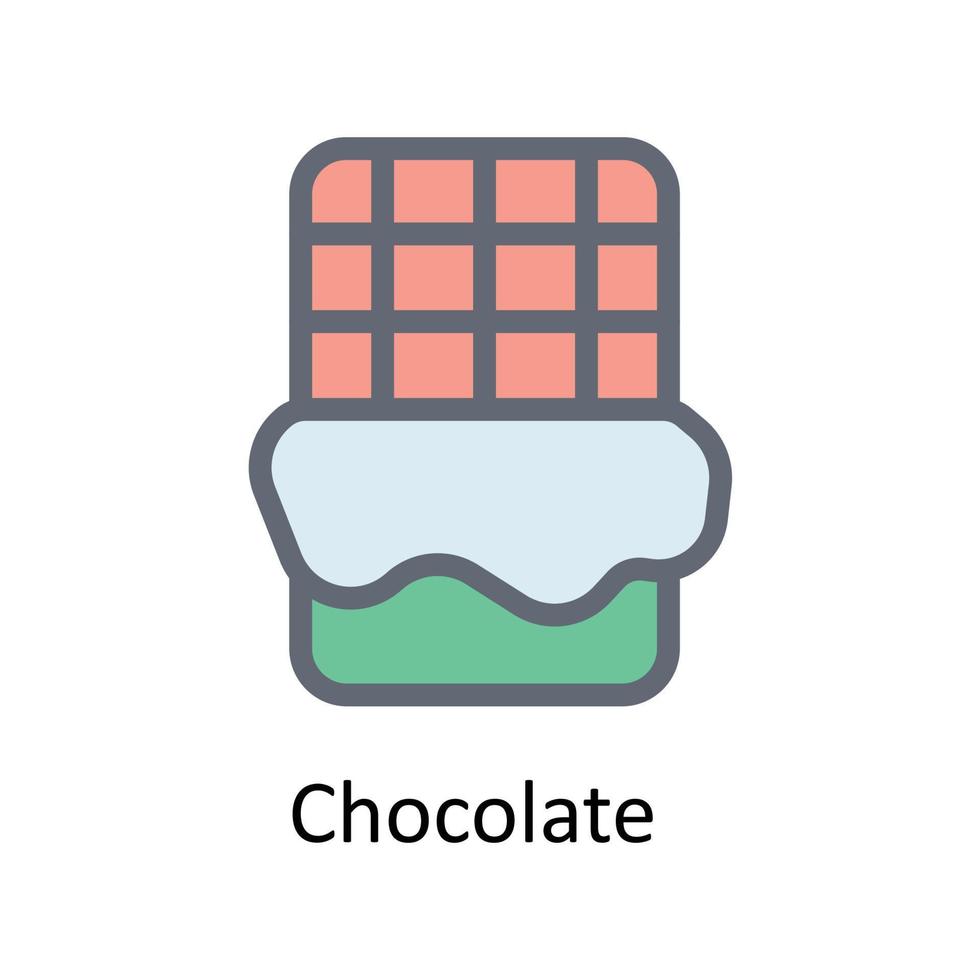 Chocolate  Vector Fill outline Icons. Simple stock illustration stock