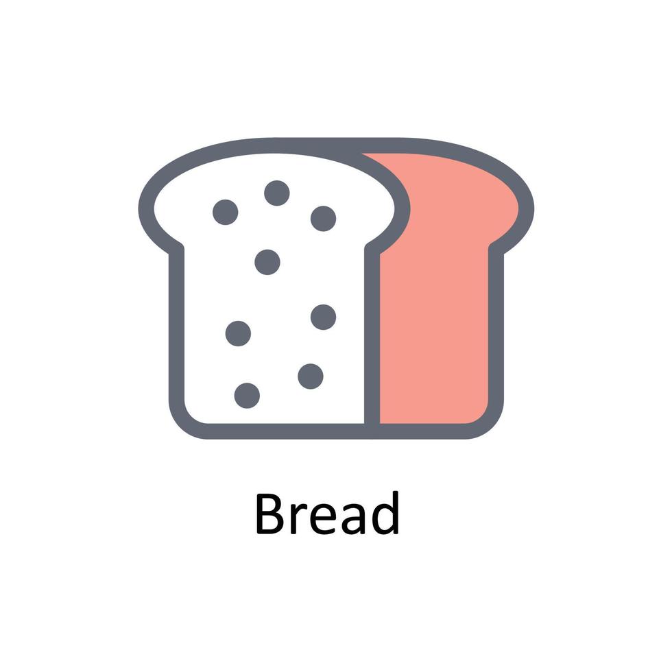 Bread  Vector Fill outline Icons. Simple stock illustration stock