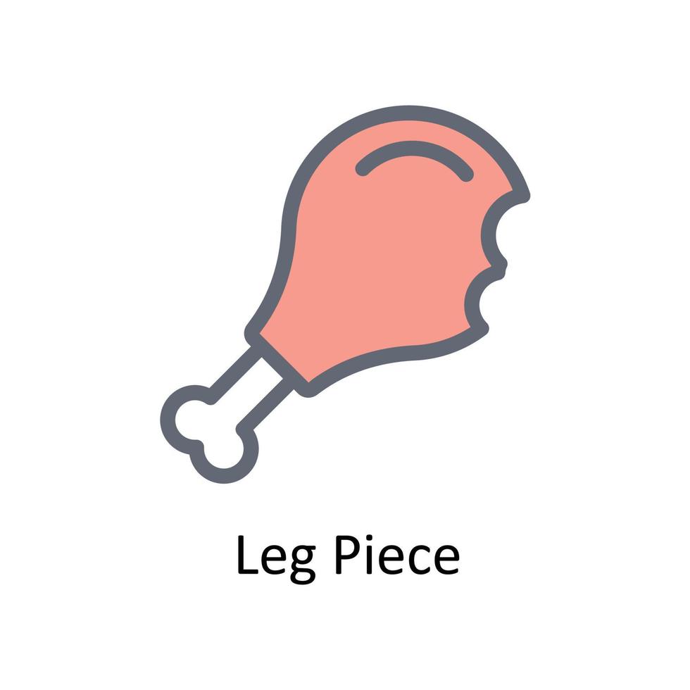 Leg Piece Vector Fill outline Icons. Simple stock illustration stock