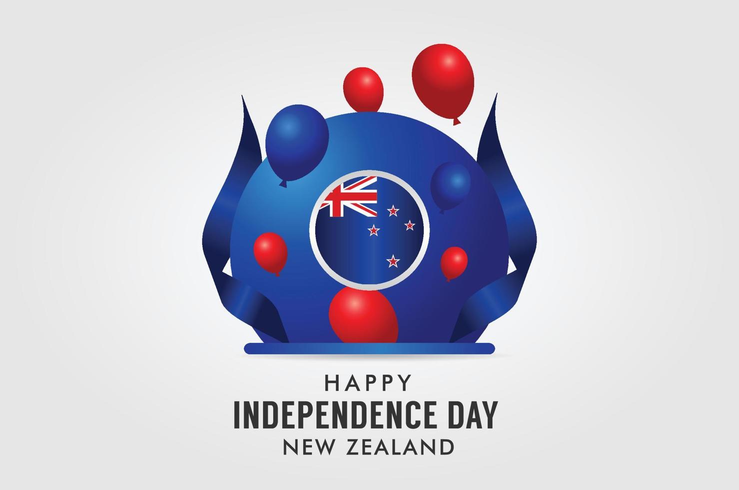 New Zealand Independence Day Background With Elegant Ribbon vector