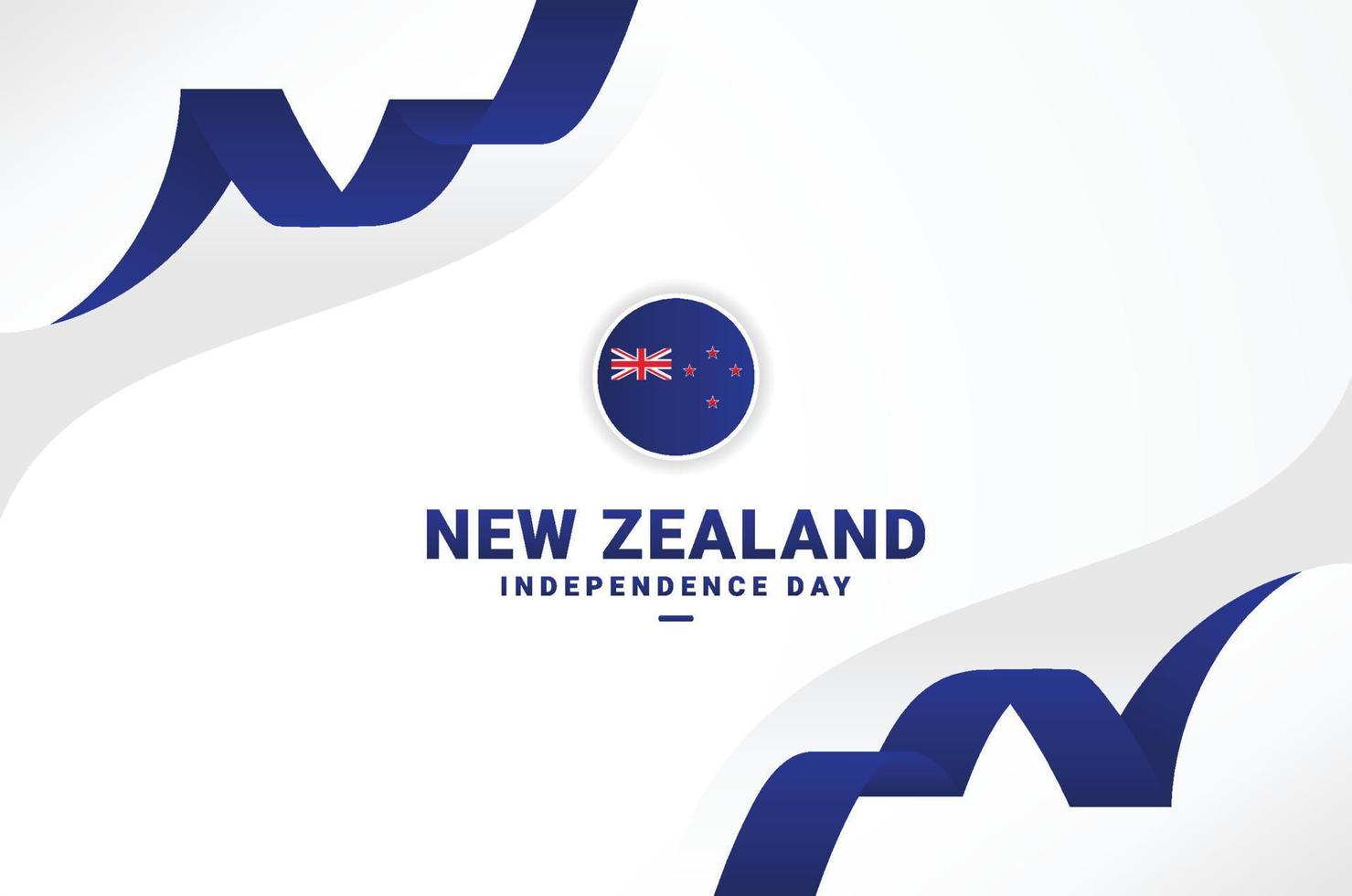 New Zealand Independence Day Background With Elegant Ribbon vector