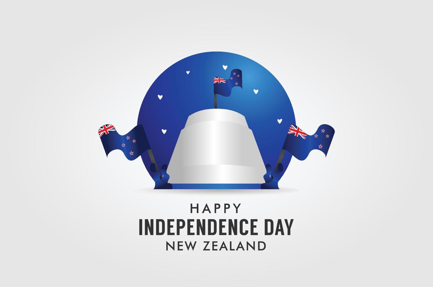 New Zealand Independence Day Background With Elegant Ribbon vector