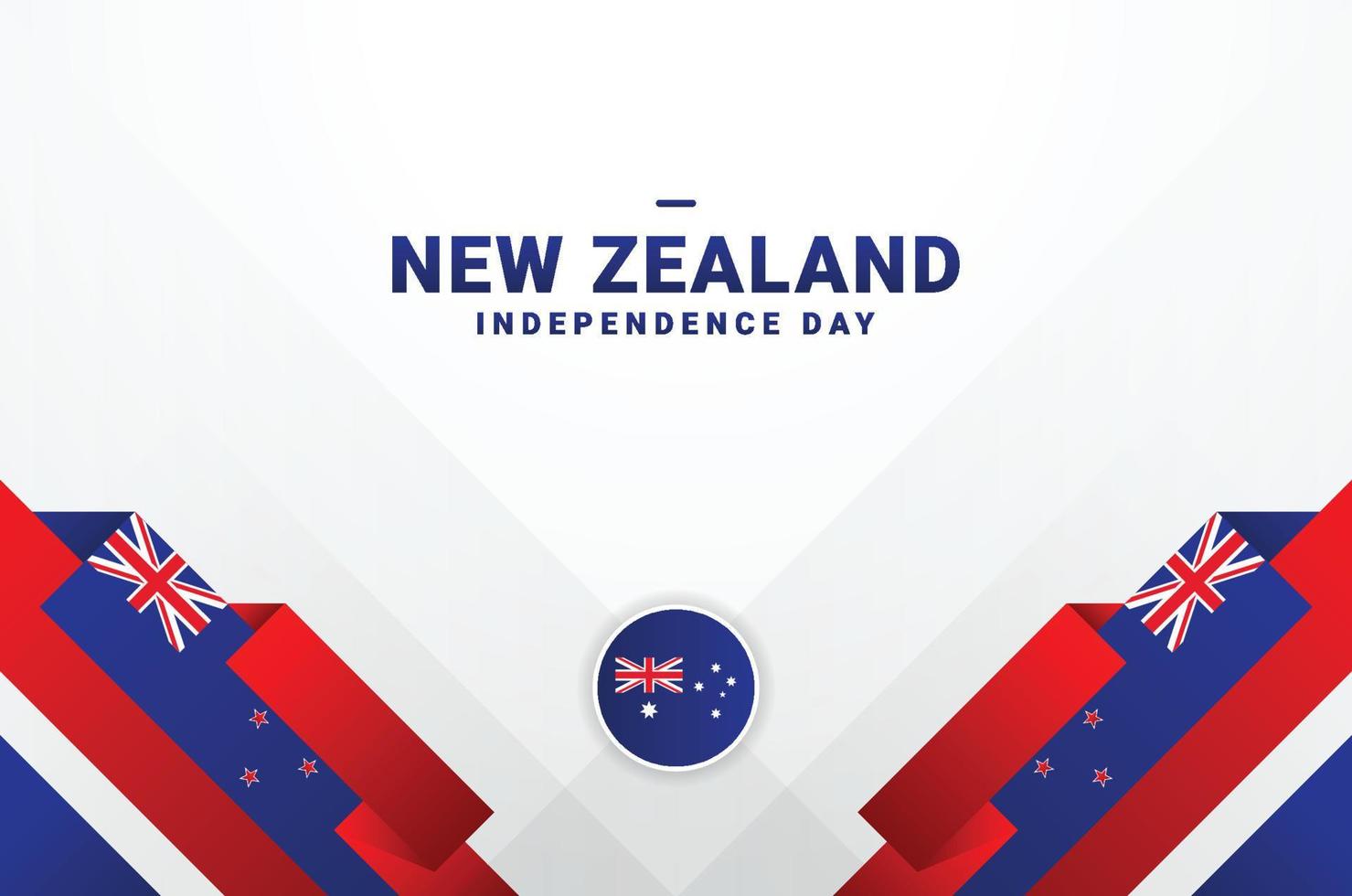 New Zealand Independence Day Background With Elegant Ribbon vector