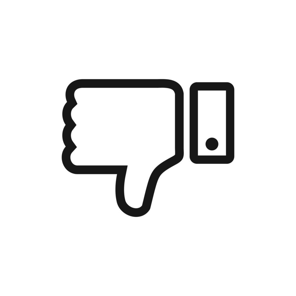 Thumb down, unlike, dislike icon isolated on white background vector