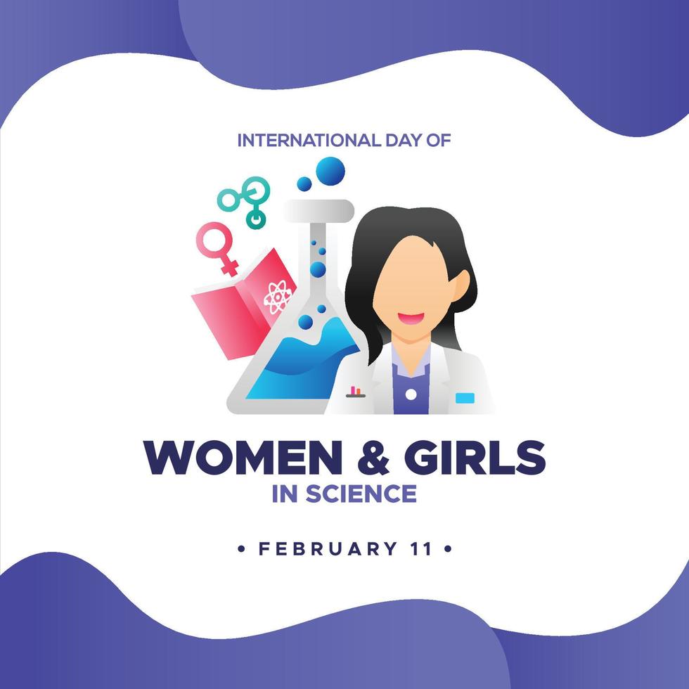 International Day Of Women And Girls In Science Design Vector