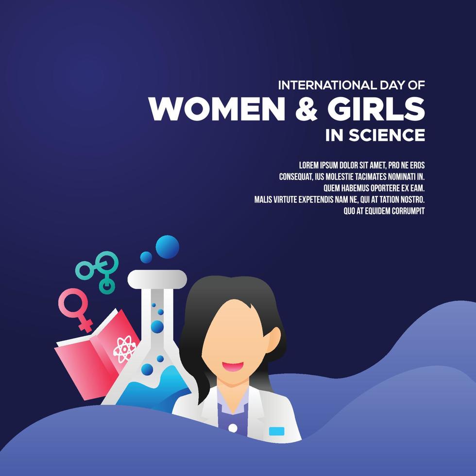 International Day Of Women And Girls In Science Design Vector