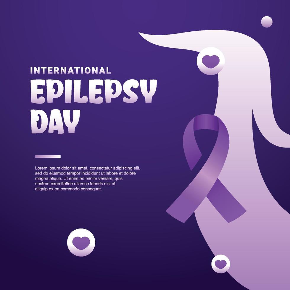 World Epilepsy Day Background With Ribbon vector
