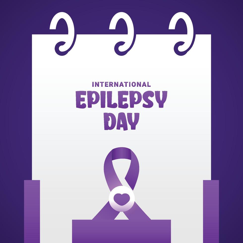 World Epilepsy Day Background With Ribbon vector