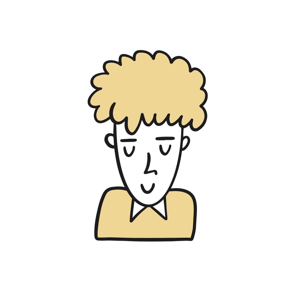 Male doodle icon. Hand drawn colorful cartoon style. vector